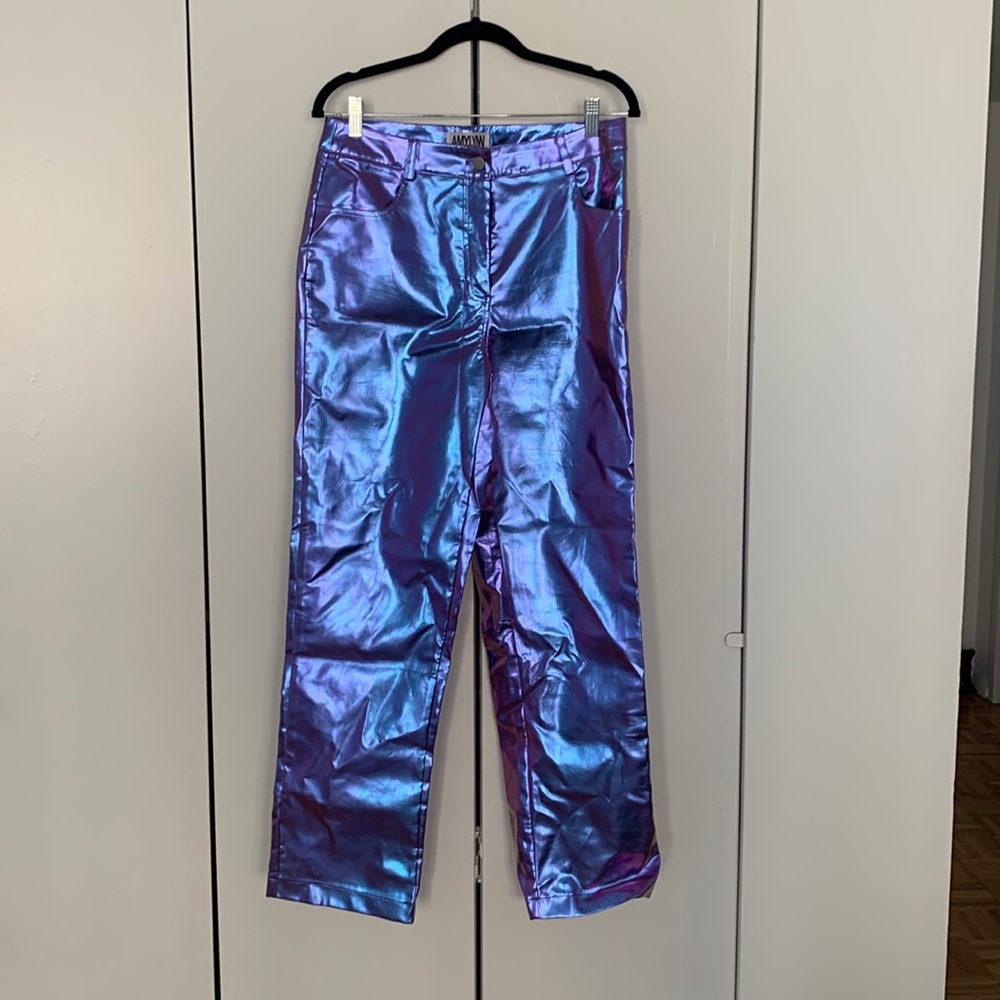 Amy Lynn metallic purple trouser